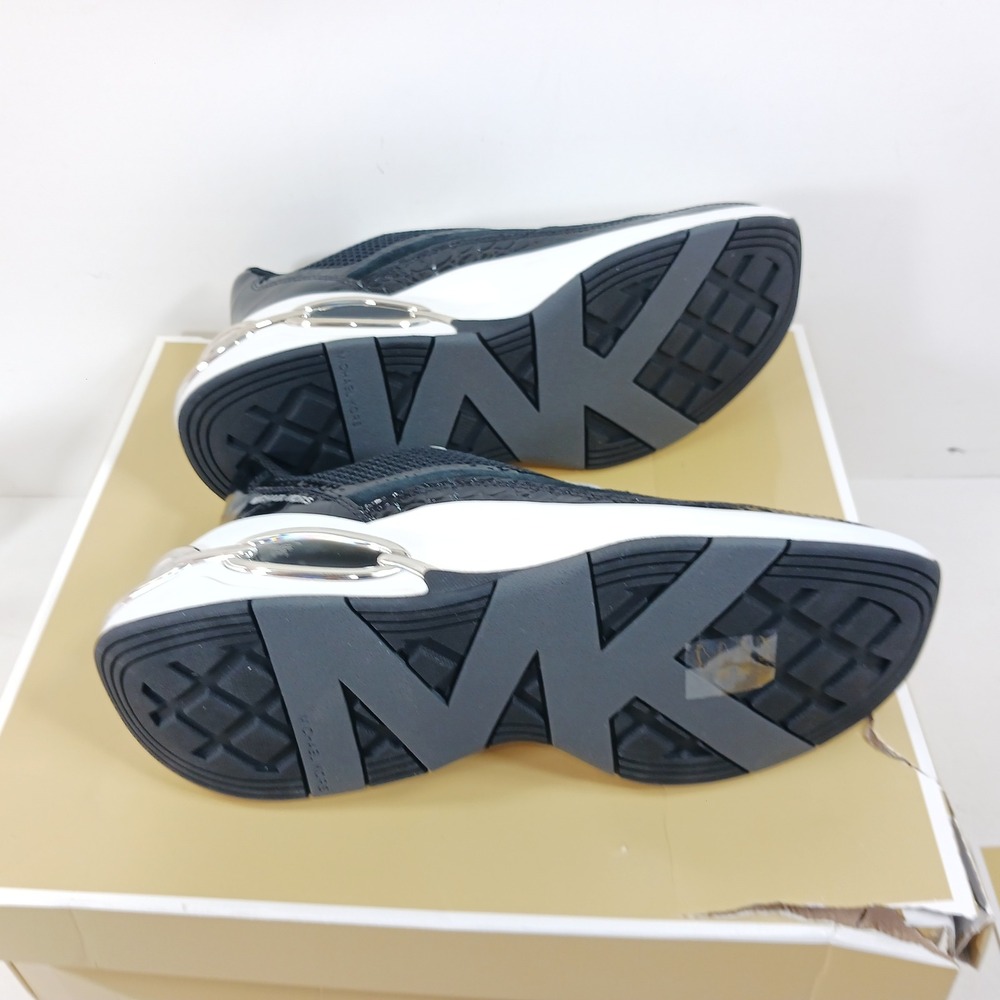 Michael Kors Toni Trainer Circular Air Mesh XL Black White Sneakers 9.5M - Picture 6 of 16